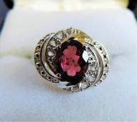 Sterling Silver 1.4 carat Garnet & Topaz Ring