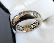 3.6 carat Sterling Silver Cubic Zirconia Ring 7.4 grams