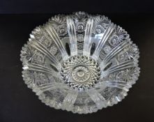 Large Vintage Bohemian Crystal Bowl