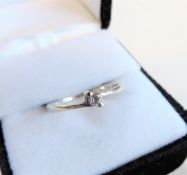 Sterling Silver Diamond Solitaire Ring