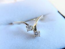 Sterling Silver White Topaz Wishbone Ring