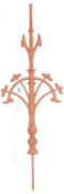 C19th cast-iron weather vane, lightning conductor roofing crest
