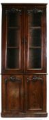 C19th mahogany library bookcase of narrow proportions