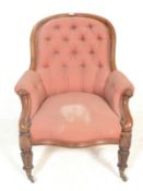 19th century walnut spoon back armchair