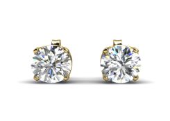 9ct Yellow Gold Claw Set Diamond Earrings 0.33 Carats