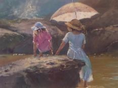 Suzanne Sommer (Australian) Large signed oil painting 