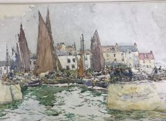 Robert McGowan Coventry 1855-1914 RW, ARSA Watercolour Mussel Boats, St Monans Fife