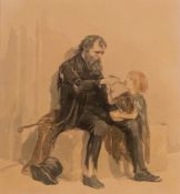 Manner of Erskine Nicol unsigned watercolour drawing 