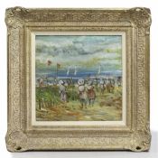 Walter John Beauvais (1942-98) Beach Scene Oil Painting