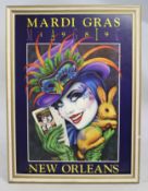 Original 1989 Mardi Gras New Orleans Poster Framed