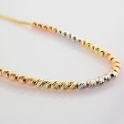 21 cm (8.3 in) Italian Beat Dorica Bracelet. In 14K Tri Colour White Yellow and Rosegold