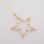 44 cm (17.3 in) Swarovski Zirconia Necklace. In 14K Yellow Gold