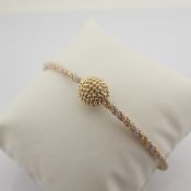 20 cm (7.9 in) Italian Beat Dorica Bracelet. In 14K Tri Colour White Yellow and Rosegold