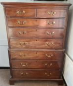 Antique Georgian Tallboy or Chest on Chest Swan Neck Handles & Bracket Feet