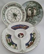 Vintage Portmeirion Christmas Dip Plate Clock & Noritake Plate