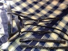 2 x Quality English Nosebands & 2 x Plaited Browbands