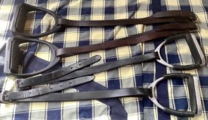 Two Sets of Flexi Irons and Leathers
