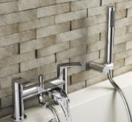 New (D314) Denver Waterfall Bath Shower Mixer Tap With Hand Held Shower Head. Plated Solid Bras...
