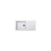 New (O195) Prima Cpr311 White - Granite 1B & Drainer Inset Sink. Rrp £369.99. Length: 1000mm ...