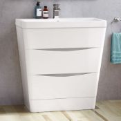 New & Boxed 800mm Austin Ii Gloss White Sink Drawer Unit - Floor Standing. Mf2431.Rrp £849.99...