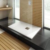 1400x800mm Rectangular White Slate Effect Shower Tray & Chrome Waste. Rrp £599.99. Hand Crafte...