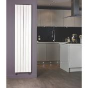 New (O65) 1500X433mm Moretti Modena Designer Radiator 1500 X 433mm White 2607Btu. Rrp £274.99....