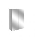 NEW (Q55) 500Mm Slim 2 Dr Mirrored Wall Unit-Light Grey. RRP £320.00. A minimalist light grey ...