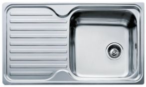 New (P25) Inset Stainless Steel Sink With One Bowl And One Drainer (Left Hand). Inset Sink, One...