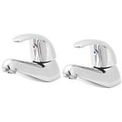 New (P135) Blyth Chrome-Plated Bath Pillar Tap, Pack Of 2 High And Low Pressure - Suitable For...