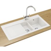 New (S217) Franke Mythos Mtk 651 Ceramic White 1.5 Bowl Sink, Right Hand Drainer. RRP £517.99....