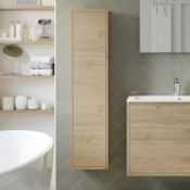 New (R162) Perla 300mm 1 Door Wall Hung Tall Unit Natural Davos Oak. RRP £167.99. Slightly Mar...