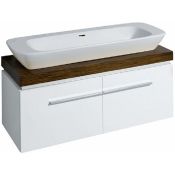 New (S202) Keramag Silk 1200mm 816022 White High Gloss Vanity Unit. Hanging Cupboard. Worktop ...