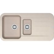 New (T213) Franke Pebel Reversible Inset 1 And A Half Bowl Drainer Fragranite Sink Coffee Pbg 6...