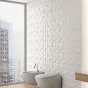 New 8.55 Square Meters Of 3D White Star Effect Wall And Floor Tiles. 300 x 600mm Per Tile. 8m...
