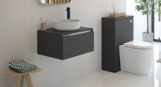 New (T107) Carino 600mm 1 Drawer Wall Hung Vanity Unit Fully Handleless Design Basin Not Inc...