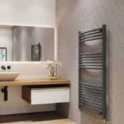 New (O216) 1200x600mm Towel Rail - 22mm, Anthracite Curved, 1200x600mm. 2039 BTU 598 Watt Outp...