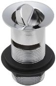 New (T199) Flip Plug Basin Waste 1 1/4 Chrome, Modern Design, Slotted For Basins With An Overfl...