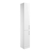 New (T148) Volta 300mm 2 Door Floor Standing Tall Unit White Gloss. RRP £425.13. Volta Combine...