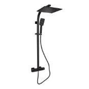 New (U203) Hydro Black Cool Touch Thermostatic Mixer Shower & Rigid Riser Rail Kit. Rrp £518.9...