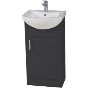 New (U154) 450mm Lanza Basin Vanity Unit Antrhacite. Rrp £381.25. Comes Complete With Basin.