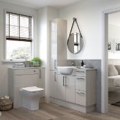 New (U232) Alba 500mm Vanity Unit Light Grey Gloss. Rrp £445.00. Comes Complete With Basin.