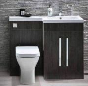 New (U111) L-900 L-Shape Furniture Avola Grey. Rrp £560.50. Pan/Tap/Internal Cistern Sold Sep...