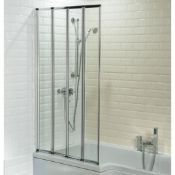 New (U204) 1400mm 4mm Framed 4 Fold Bath Screen.