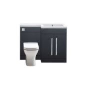 New (U108) 1100mm L Shaped Basin Cabinet And Wc Unit Matt Grey. Rrp £379.99. Basin Not Includ...