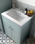 New (U235) Lucia 600mm Freestanding Vanity Unit Sea Green. Rrp £235.99. Basin Not Included.