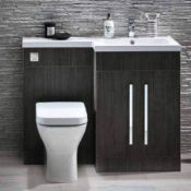 New (U151) Lili 600mm Avola Grey Cabinet. Rrp £454.49. Comes Complete With Basin. This Contem...
