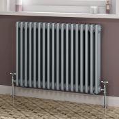New 600x1226mm Horizontal Column Radiator Designer Colosseum Triple Panel. Rrp £564.99. Silver...