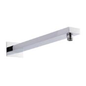New (U200) Chrome Brass 300mm Shower Arm Rectangle.