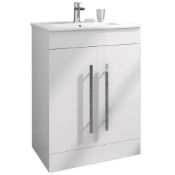 New (U73) Scudo Lili 600mm Square Grey Vanity Unit. Rrp £352.99. Scudo Lili Minamalist 600mm V...