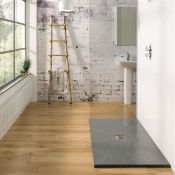 New (W5) 1700x900mm Rectangular Slate Effect Shower Tray In Grey. Manufactured In The Uk From ...